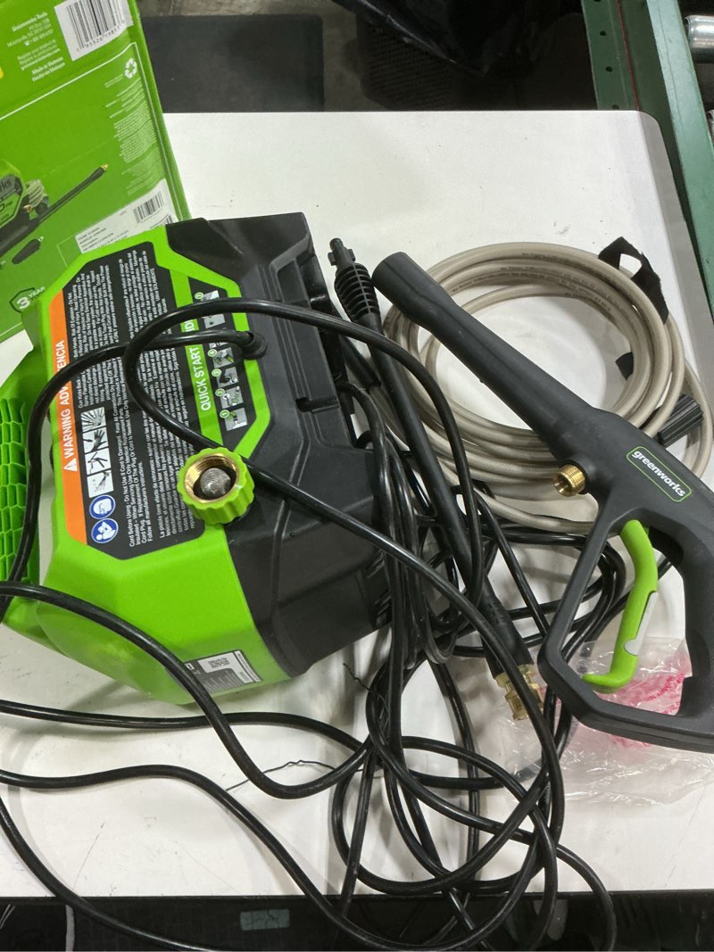 Condition photo showing Good Condition for greenworks 1800 psi 1.2-gpm cold water electric pressure washer with 2 spray tips