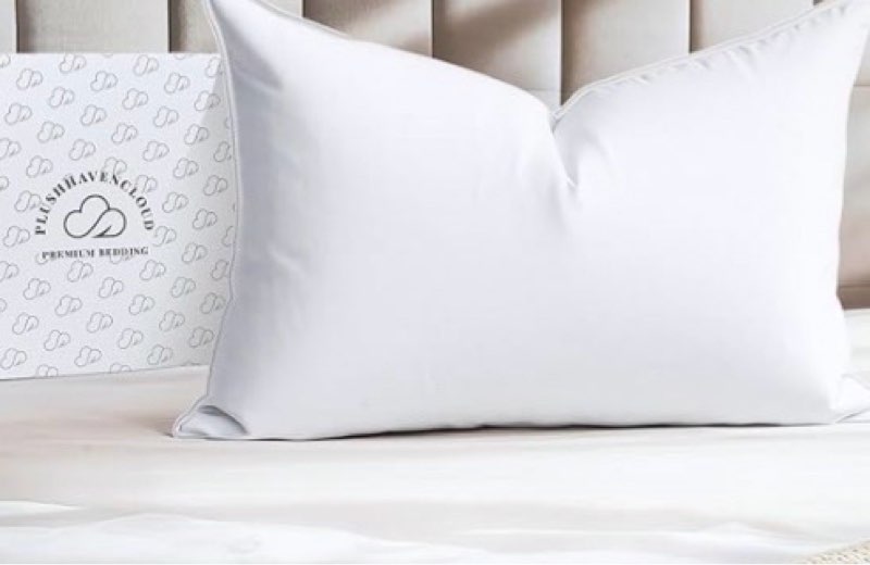 white goose down pillow - luxury hotel bed pillow with 100% natural goose feather down pillow for sleeping, 700tc cotton shell, standard size- firm, 1 pack