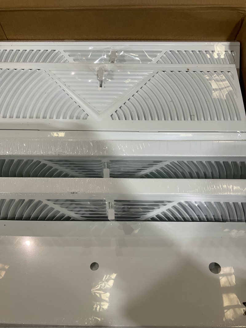 Condition photo showing As Is for 12 Pcs Baseboard Register 15 Inch Duct Opening Size Vent Covers for Home Floor Wall Baseboard Diffuser Covers Supply Floor Baseboard Diffuser (White) 12 15 Inch