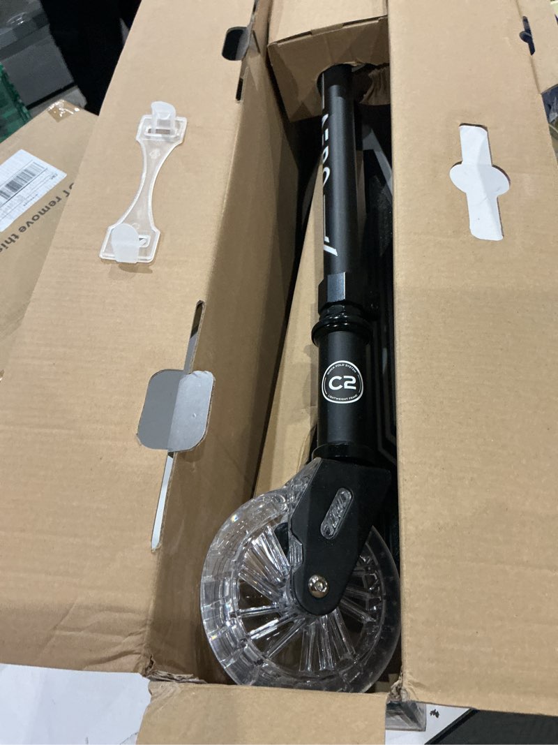 Condition photo showing As Is for aero scooter for kids 5-12 | dynamic lights, hand brake & shock absorption | boys girls 2 wheels kick scooter | foldable & height adjustable c2/125mm