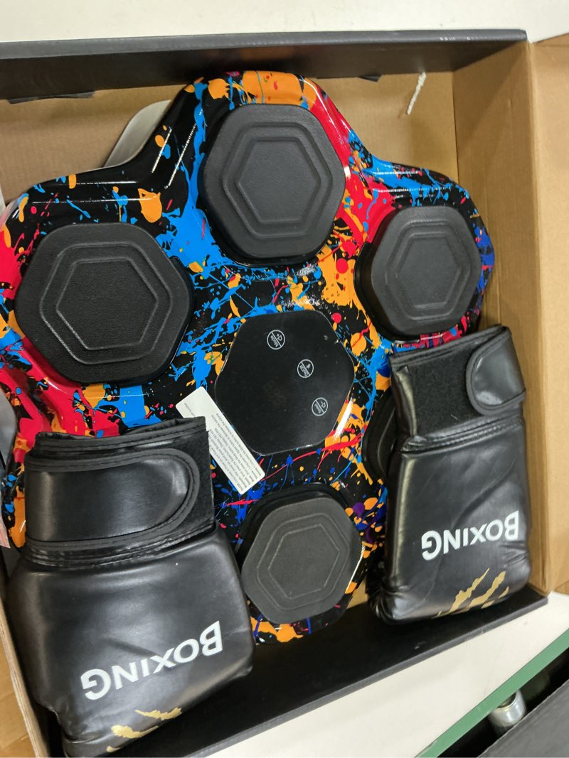 Condition photo showing Good Condition for Music Boxing Machine, Smart Bluetooth Boxing Machine with Gloves, Wall Mounted Music Punching Trainer for Kids Adult, LED Electronic Boxing Workout Target with 9 Modes & 9 Speeds