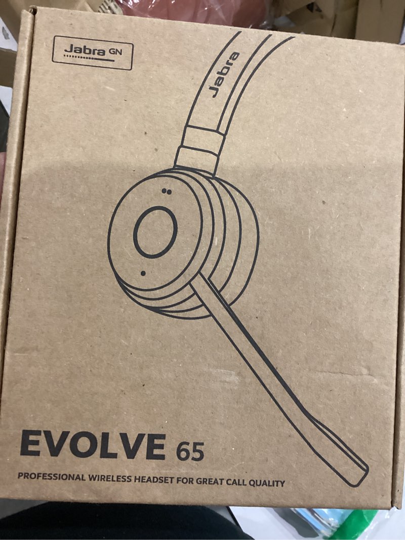 Condition photo showing New/Like New for Jabra Evolve 65 TE (Third Edition) Wireless Dual-Ear Headphones - Noise-Canceling Mic, 16 hrs Battery Life, Dual Connectivity, MS Teams Certified, Supports Other Platforms, Black