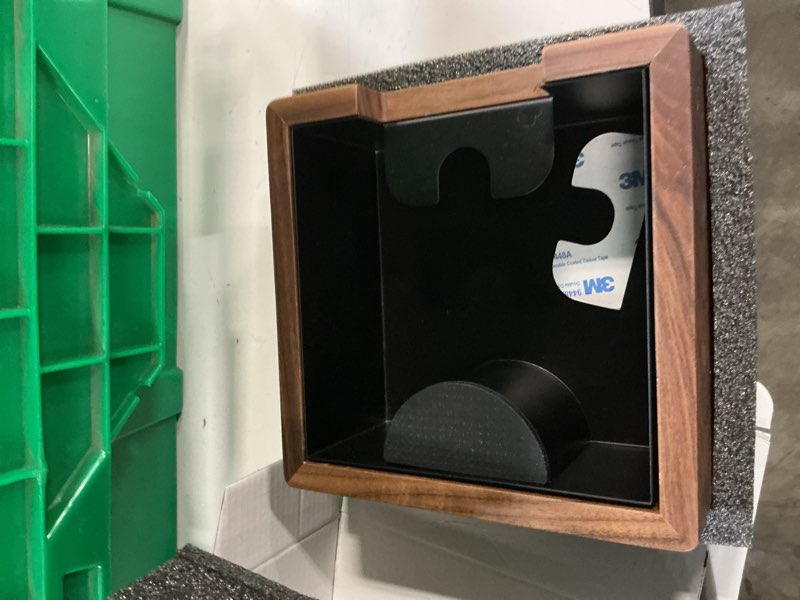 Condition photo showing New/Like New for wooden espresso knock box walnut dump bin for coffee grounds disposal durable, shock-absorbent espresso machine accessories, easy to clean tamping station
