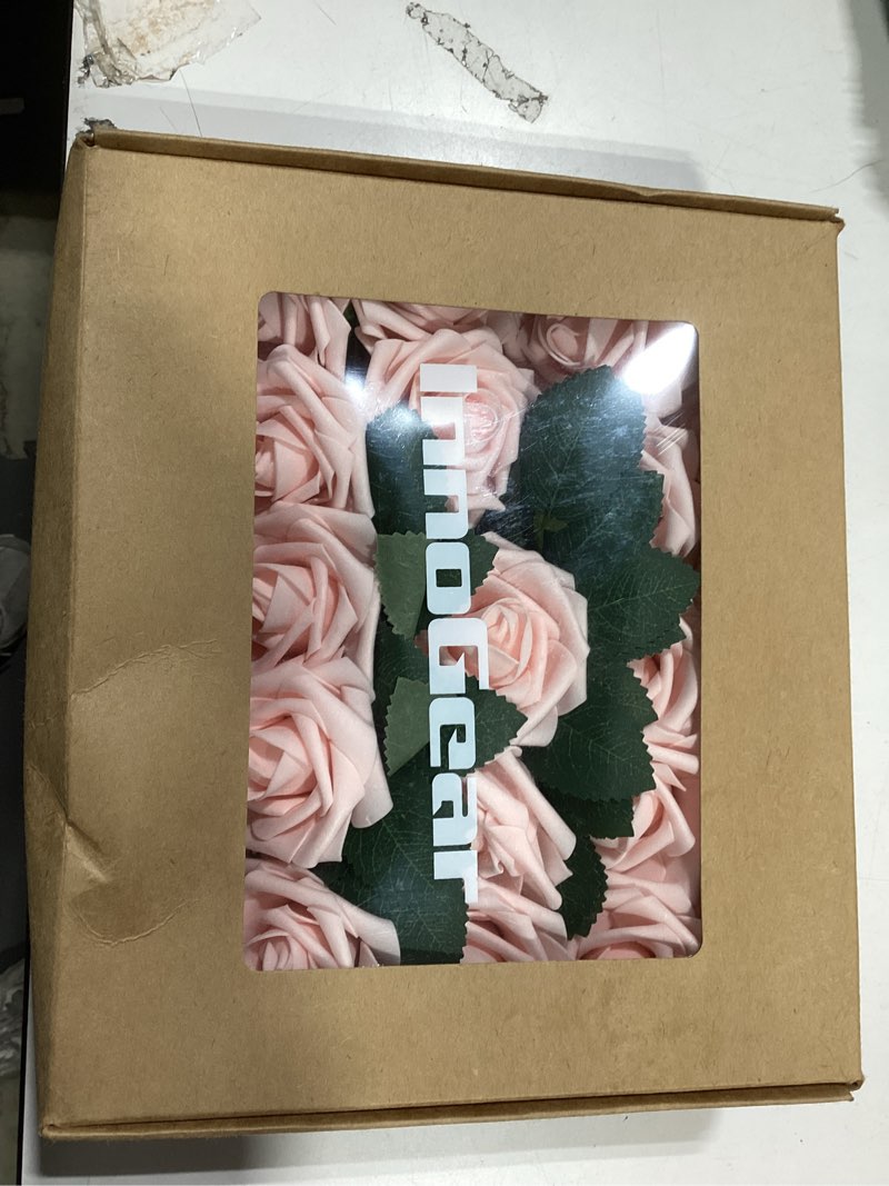 Condition photo showing Good Condition for InnoGear Artificial Flowers, 50 Pcs Blush Foam Fake Roses Bulk with Stems for Decoration DIY Wedding Bouquets Centerpieces Bridal Shower Party Christmas Tree Blush 50