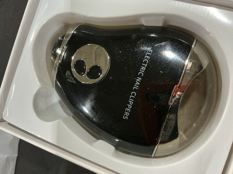 Condition photo showing As Is for Electric Nail Clippers for Seniors and Women, LED Light Electric Nail Trimmer Adult with 3 Speeds, Safe Automatic Fingernail Grinder with Storage, Baby Nail Care, Do Not Trim Your Toenails (Black)