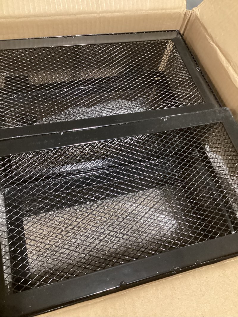 Condition photo showing Good Condition for 4 Pcs Black Slatwall Baskets 4 Size Metal Mesh Wire Baskets for Slatwall Panels Ventilated Wall Mounted Hanging Basket Slatwall Accessories for Home Garage Retail Store Display Organizing Mixed Size