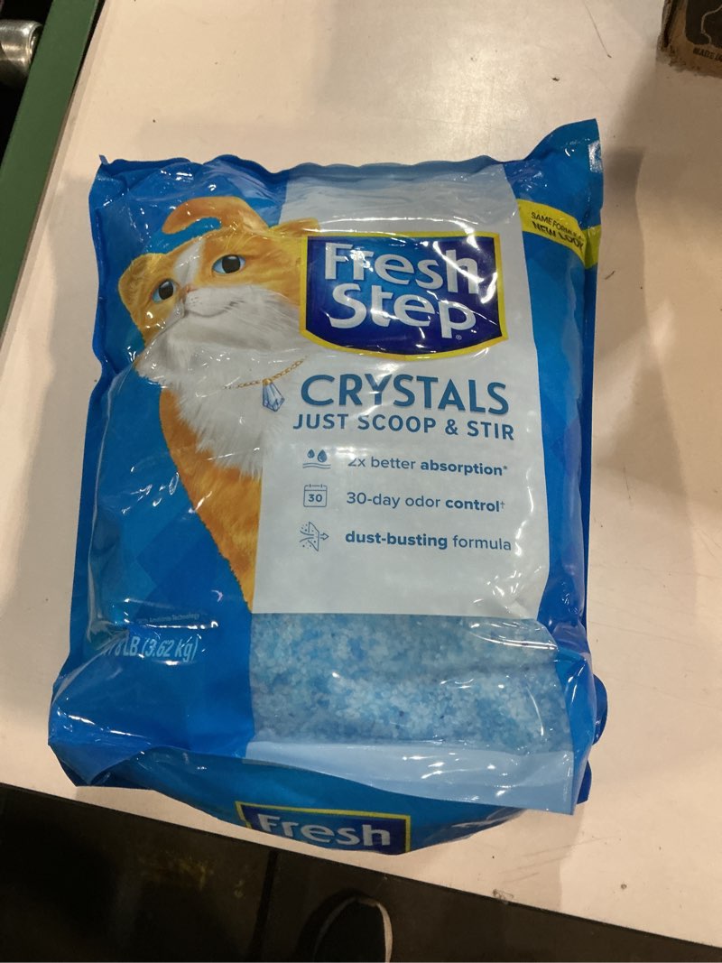 Condition photo showing New/Like New for fresh step crystals, premium cat litter, scented, 8 pounds (package may vary