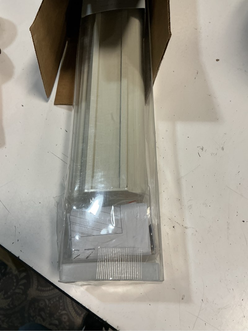 Condition photo showing As Is for persilux cordless zebra blinds for windows free-stop window shades (27" w x 72" h, cream) dual layer light control for day and night, light filtering sheer shades for home, easy to install