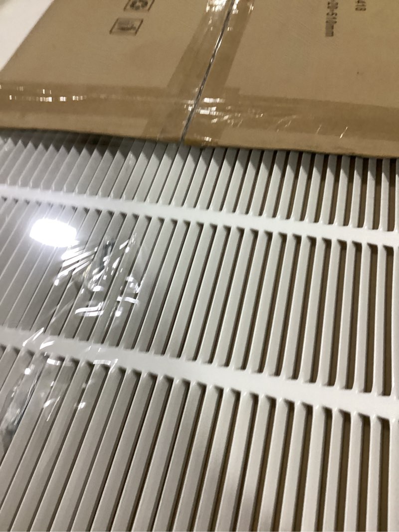 Condition photo showing Good Condition for 24"w x 18"h [duct opening size] steel return air grille, air return vent cover for ceiling and sidewall - hvac air vent covers - [outer dimensions: 25.75"w x 19.75"h] 24"w x 18"h [duct opening]