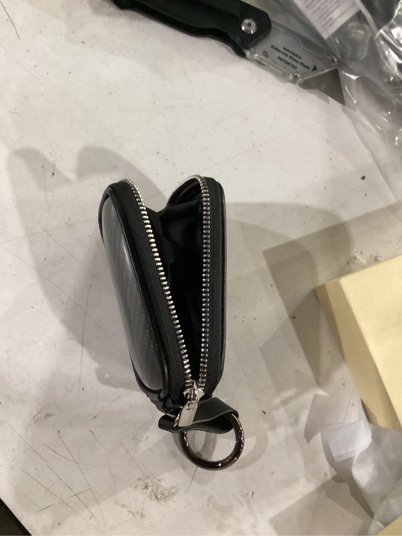 Condition photo showing Good Condition for faraday key fob protector carbon fiber car key shielding bag for rfid signal blocking anti-theft accessory for rfid blocking car key pouch anti-theft car security cage