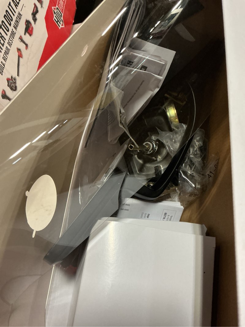 Condition photo showing As Is for henley matte black single cylinder door handleset with round lever featuring smartkey security