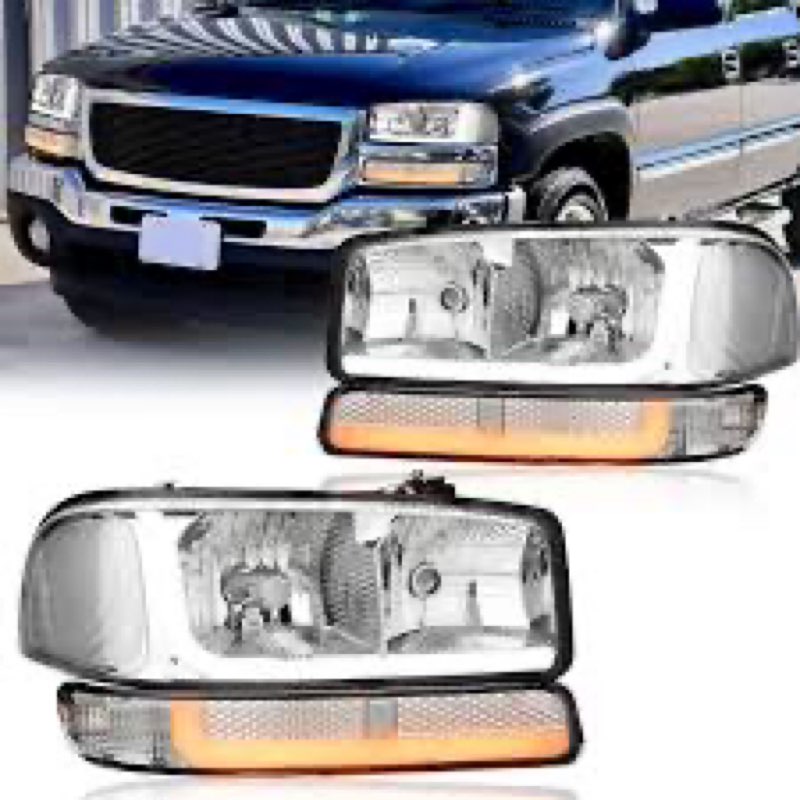 Fullux LED DRL Headlights Assembly Compatible with 1999-2007 GMC Sierra / 2000-2006 Yukon XL 1500 25