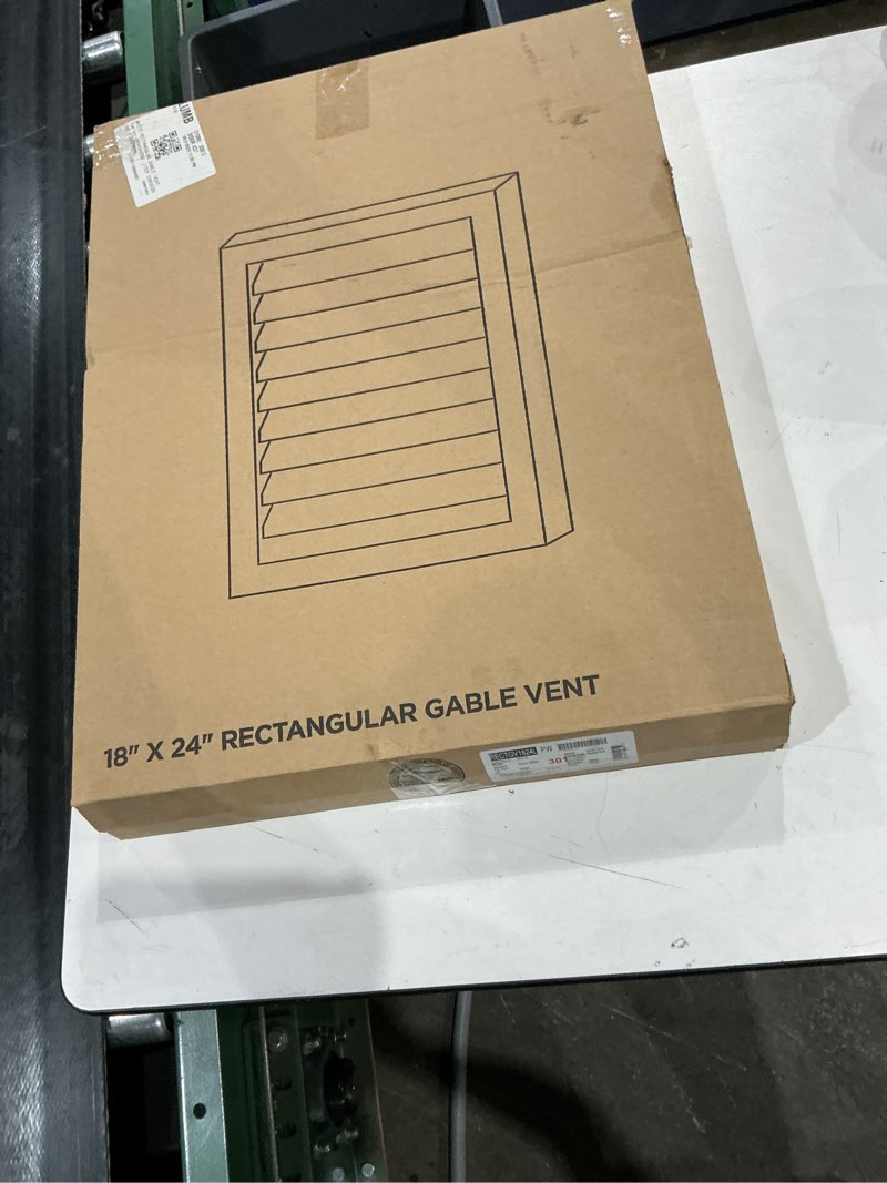 Condition photo showing As Is for gem 16-in x 20-in white rectangle vinyl gable louver vent