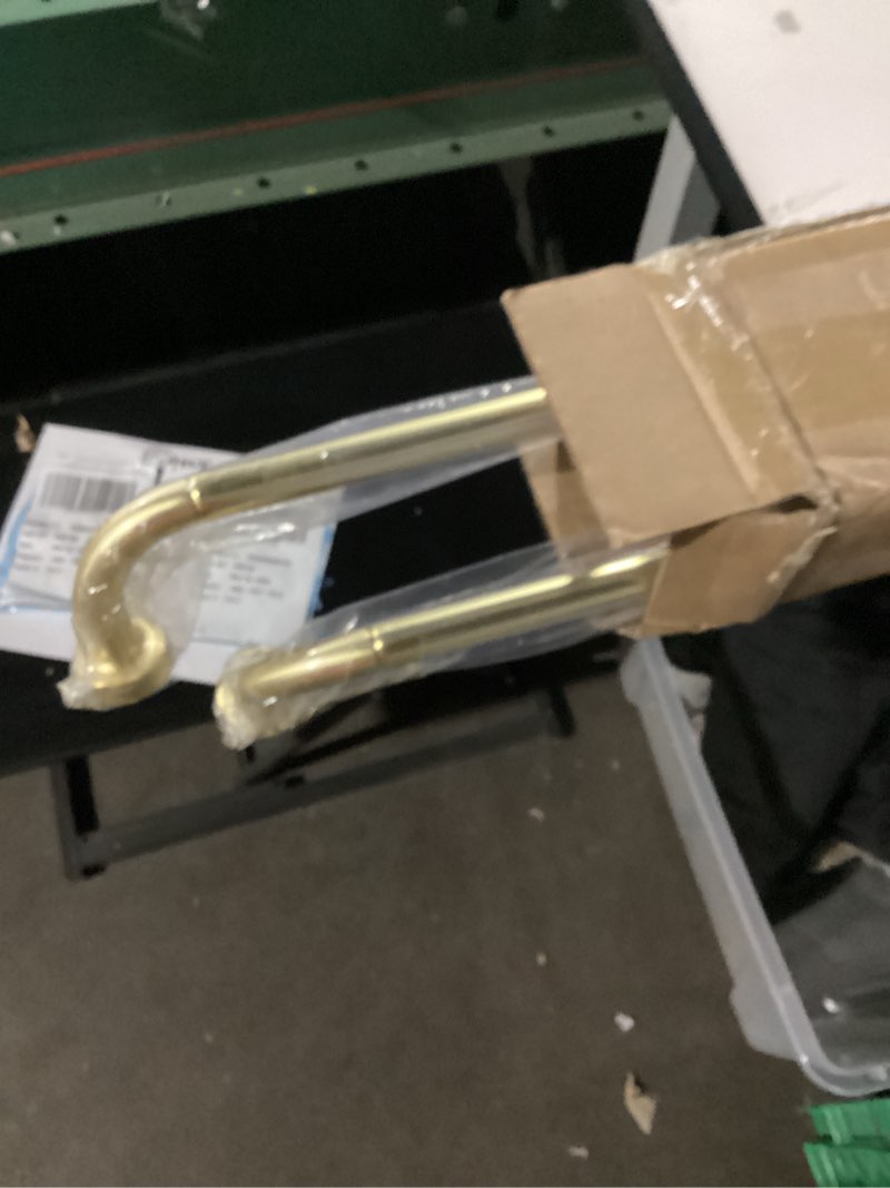 2 pack brass disc curtain rods, 48-84 inches window curtain rod,adjustable room darkening drapery rod with aluminum finials and brackets,wrap around design 48-84" & 2pcs brass