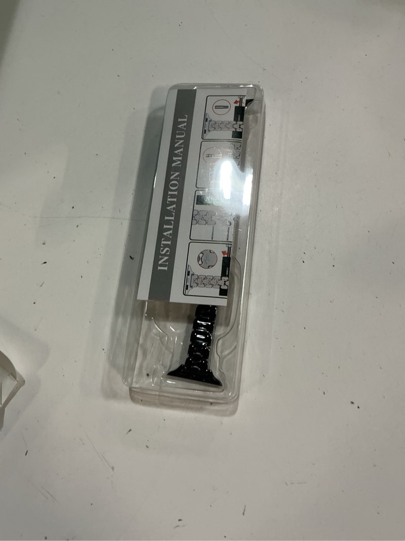 Condition photo showing New/Like New for Narrow Metal Band Compatible with Apple Watch Band 42mm 46mm (Series 11 10), 40mm 44mm 41mm 45mm (Series SE 6 5 4 9 8 7), 38mm 42mm (Series 3 2 1), 49mm ultra 3 2 1, iwatch Bands for Women Black 42mm(Series 11 10)/41mm/40mm/38mm