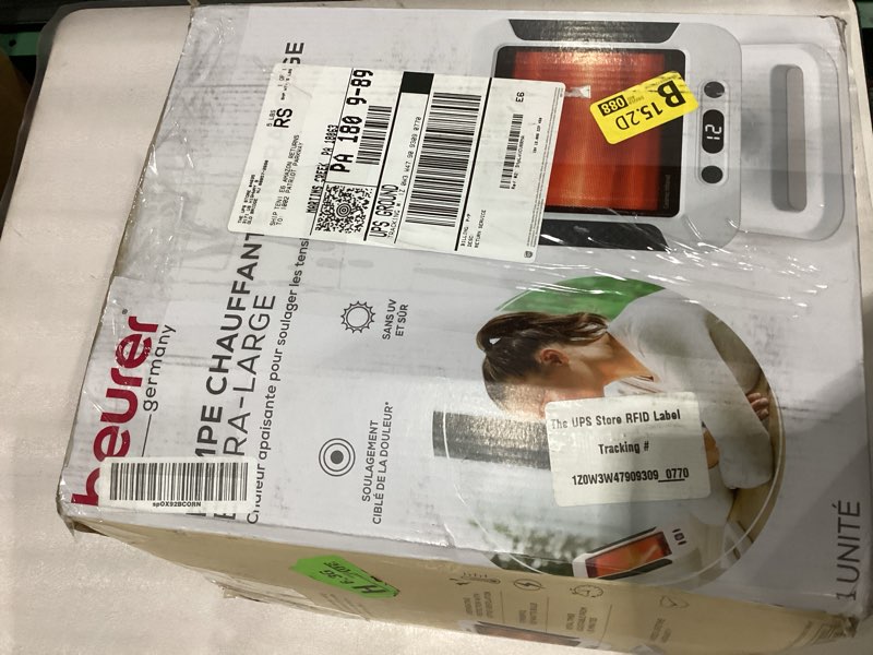 beurer il60 infrared heat lamp for red light therapy for face, body, sinus & skin, pain relief & mus