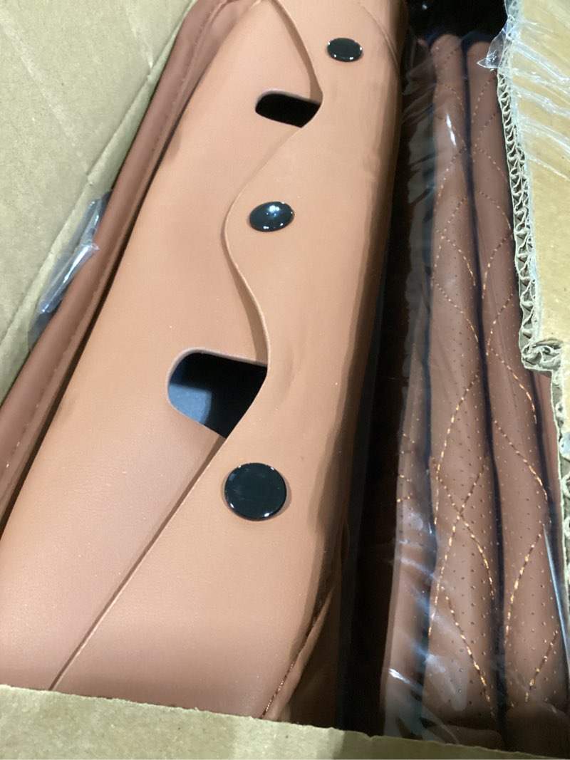 Condition photo showing Good Condition for car seat covers full set, breathable leather automotive front and rear seat covers, car seat protectors full set,universal automotive vehicle seat cover for most sedan suv pick-up trucks, brown full set brown