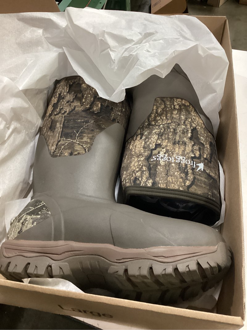 Condition photo showing New/Like New for frogg toggs men's ridge buster waterproof neoprene hunting boot realtree edge size 11 gm thinsulate