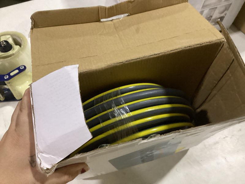 Condition photo showing As Is for flexible pressure washer hose 50ft, 1/4'' kink resistant 3600 psi power washer hose extension with m22 and 3/8" quick connection kit for electric pressure washers