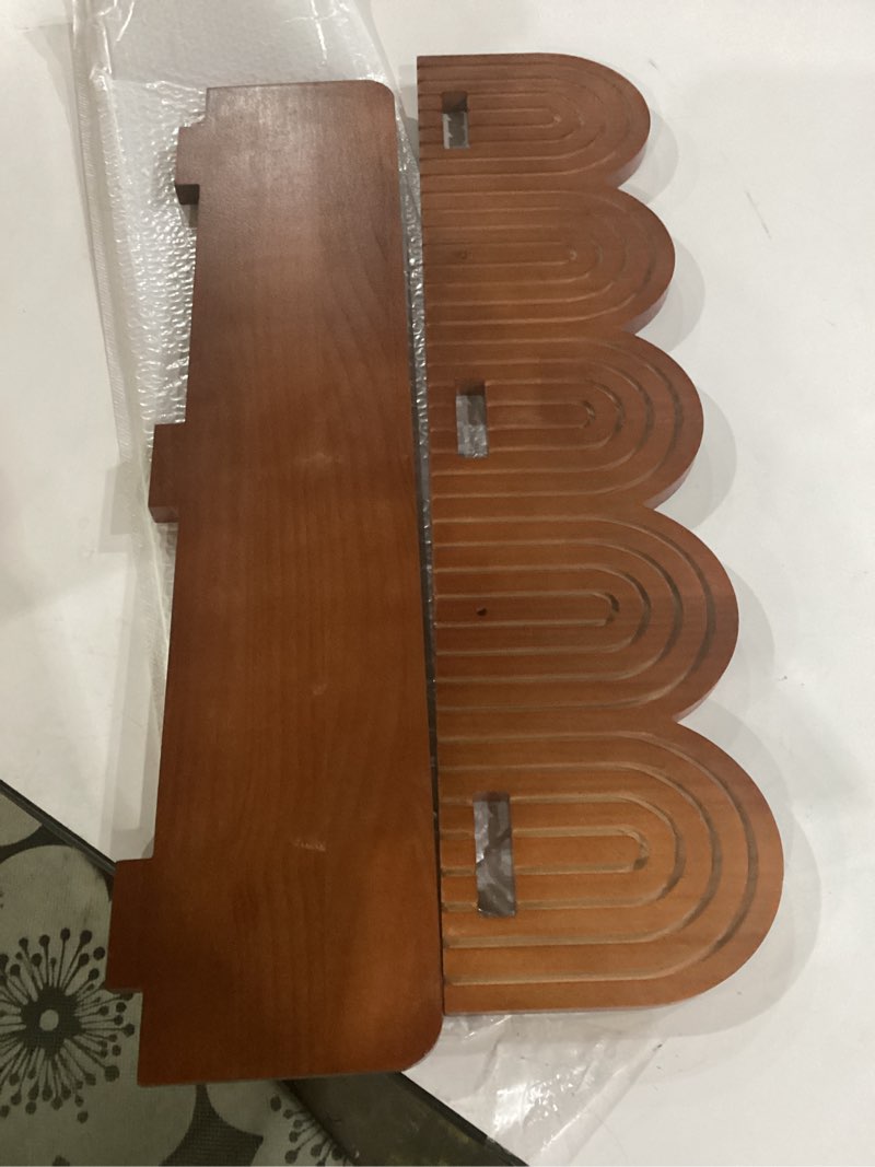Condition photo showing Good Condition for wood wall coat rack/boho wall shelf mid-century modern wooden coat vintage mount altar decor for bathroom bedroom office nursery decor entryway organize(22 x 11.5 x 5.5 inch,charcoal,1 pcs) 22 x 11.5 x 5.5 inch charcoal 1