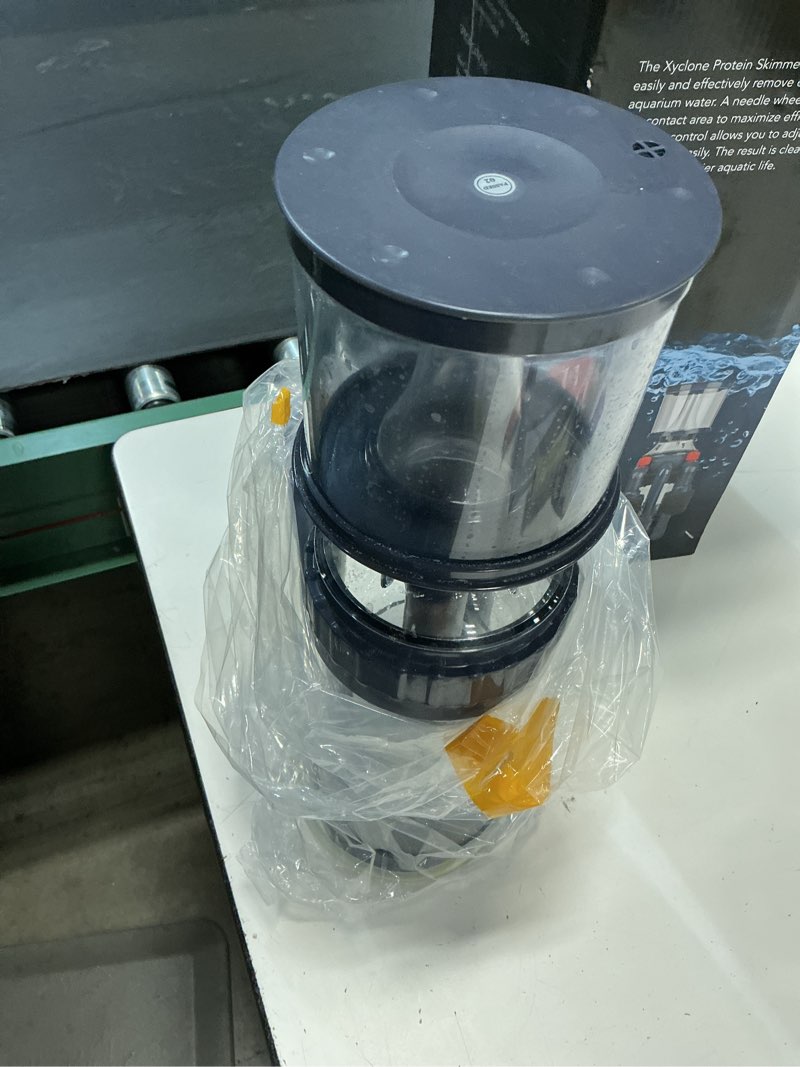 Condition photo showing As Is for aquatop xyclone protein skimmer with 370 gph flow - powerful waste removal for clear water in freshwater & saltwater aquariums