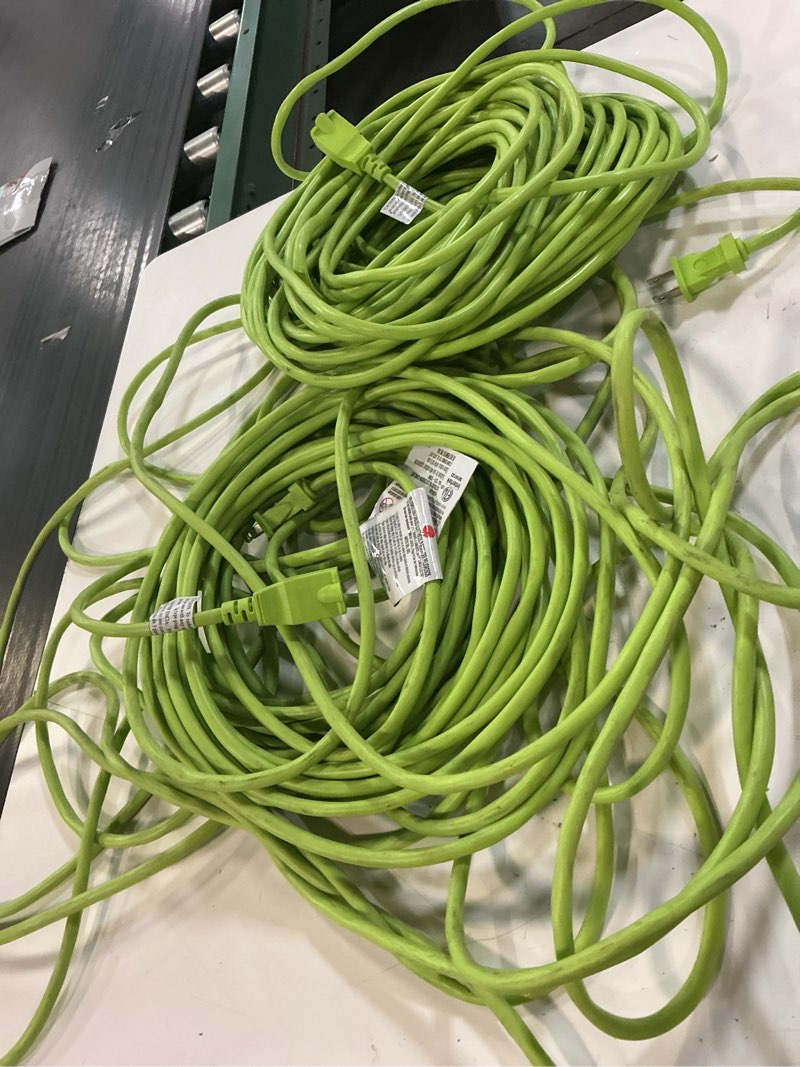 Condition photo showing As Is for utilitech 100-ft 16 / 2 light duty 2 prong green outdoor extension power cord