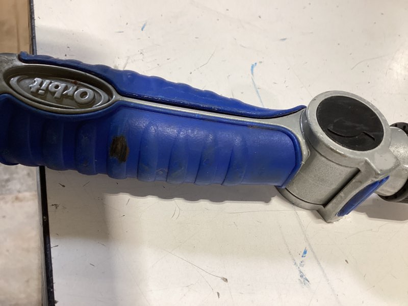 Condition photo showing As Is for 8 setting orbit hose nozzle
