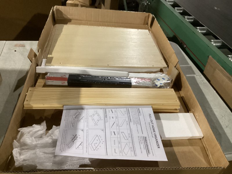 Condition photo showing As Is for COOLBEBE Pull Out Drawer Organizer for Cabinets, 2 Tier Soft Close Cabinet Drawers Slide Out, 2 Layer Wood Double Tier Pull Out Shelves for Kitchen, Pantry, Bathroom Wooden 2 Tier 14'' W X 21'' D