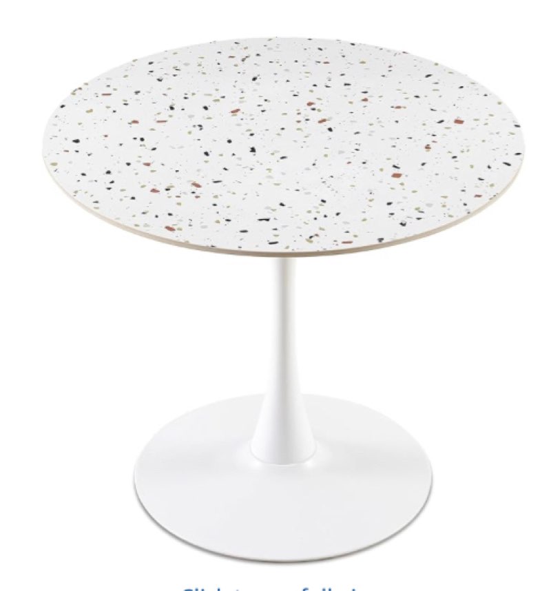 Mid-century stone rounf dining tab (incomplete, stem of base only)