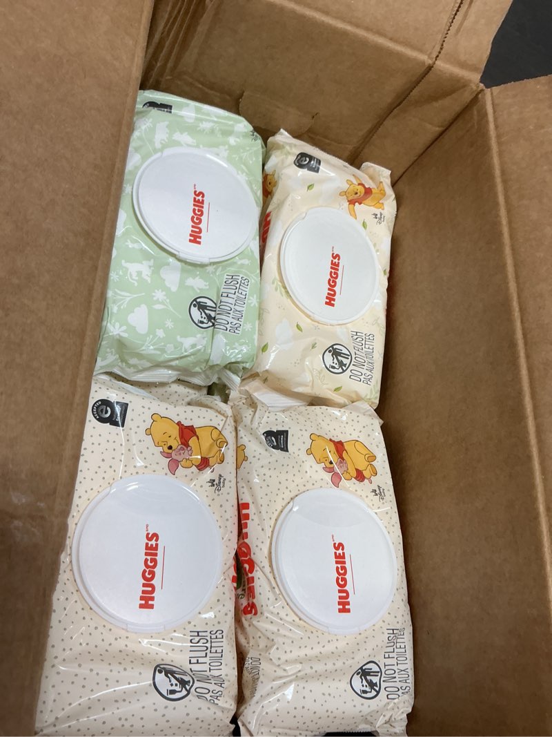 Condition photo showing New/Like New for huggies natural care sensitive baby wipes, unscented, hypoallergenic, 99% purified water, 10 flip-top packs (560 wipes total) 56 count (pack of 10)