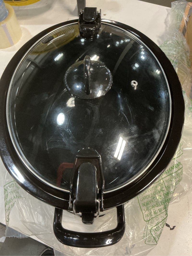 Condition photo showing As Is for crock-pot cook & carry 6-quart oval portable manual slow cooker stainless steel sccpvl600s