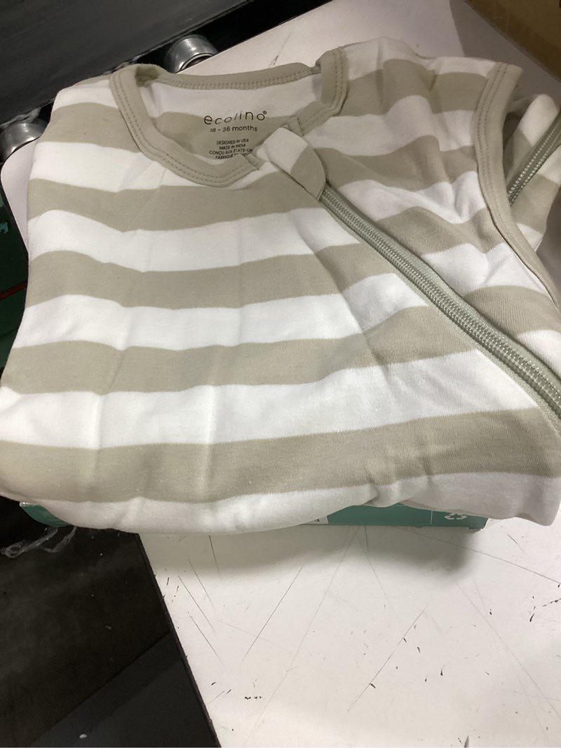 Condition photo showing New/Like New for ecolino organic cotton baby sleep sack - 2-way zipper baby wearable blanket - toddler sleeping bag sack - 18-36 months - silver 18-36 months silver