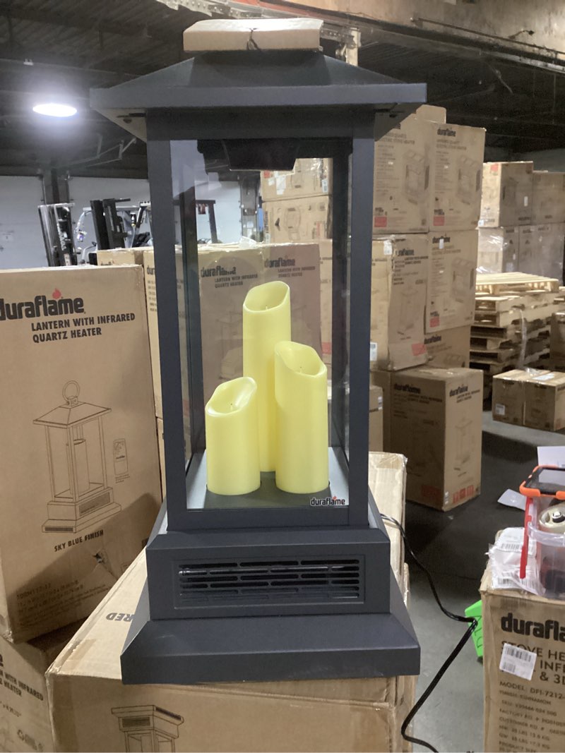 Duraflame infrared quartz electric lantern heater 1500 watts gun metal gray finish