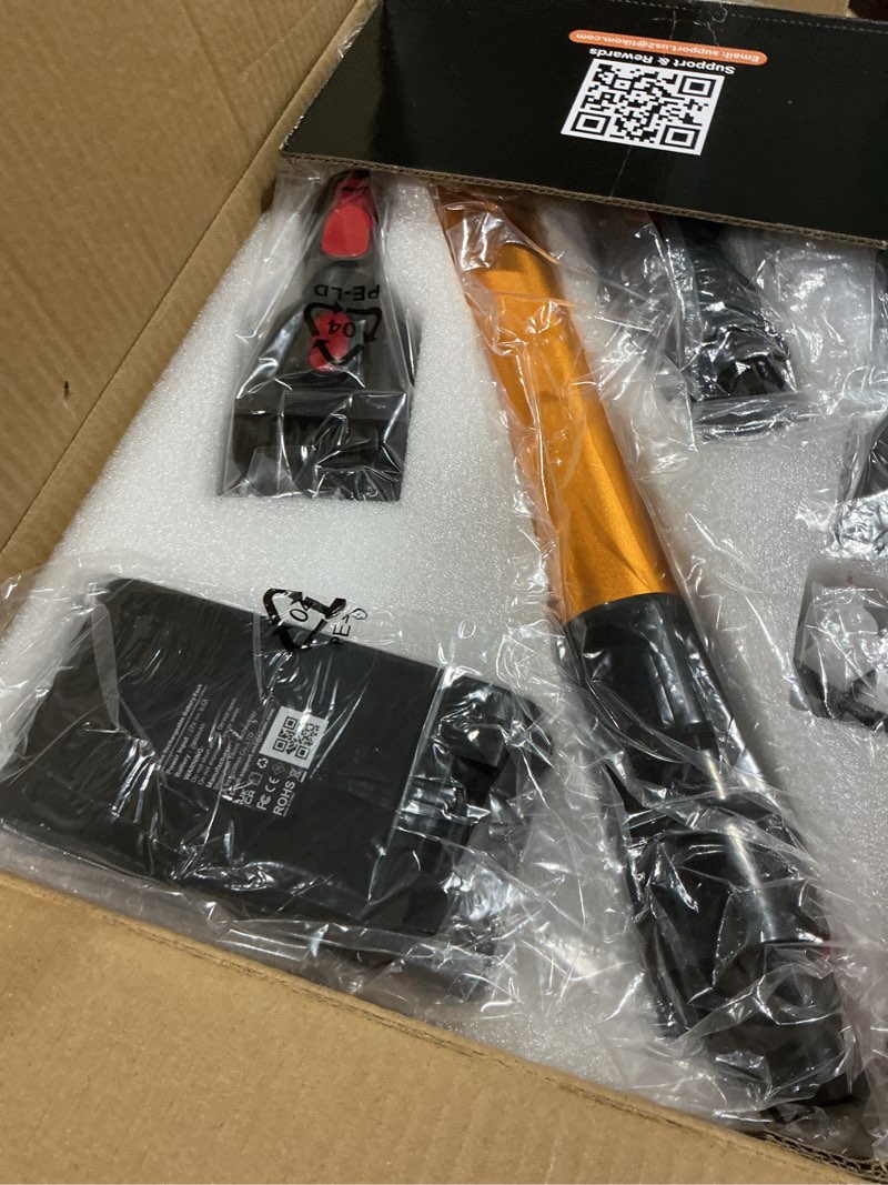 Condition photo showing Good Condition for tikom v500 cordless vacuum cleaner for home, 40000pa/450w stick vacuum with led touch screen, charging wall dock, anti-tangle, lightweight handheld vacuum for pet hair, hard floor, carpet black&gold