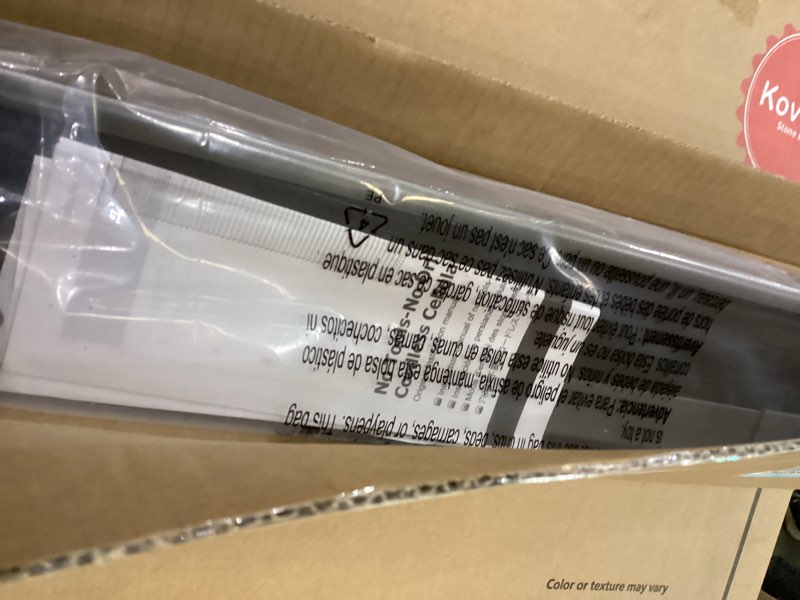 Condition photo showing New/Like New for LazBlinds Cordless Cellular Shades, No Tools No Drill Blackout Honeycomb Shades Pleated Blinds for Windows, 23" W x 64" H, Midnight Black Blackout-midnight Black 23'' W x 64'' H