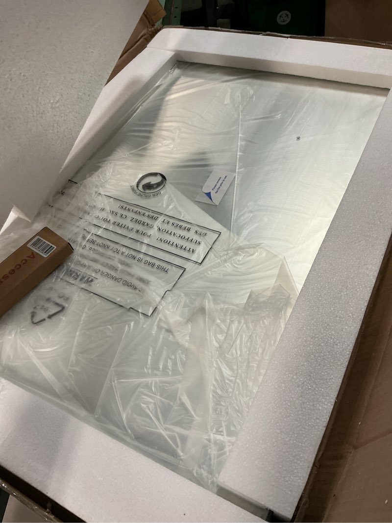 Condition photo showing Good Condition for WEER Black Bathroom Mirror for Wall 20X30 Inch, Rectangular Black Metal Framed Vanity Mirror, Farmhouse Bathroom Mirror with Tempered Glass, Rounded Corner, Anti-Rust (Horizontal/Vertical) Matte Black 30"L x 20"W