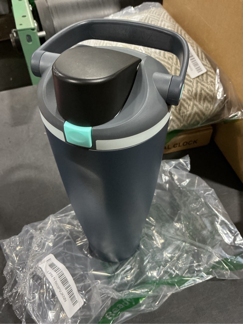 Condition photo showing As Is for Owala FreeSip Sway Insulated Stainless Steel Water Bottle with Two-Way Spout, Built-In Straw and Bucket Handle, Made for Travel, School, and Sports, 40oz, BPA Free, Leak Proof, Foggy Tide Foggy Tide 40 Ounces