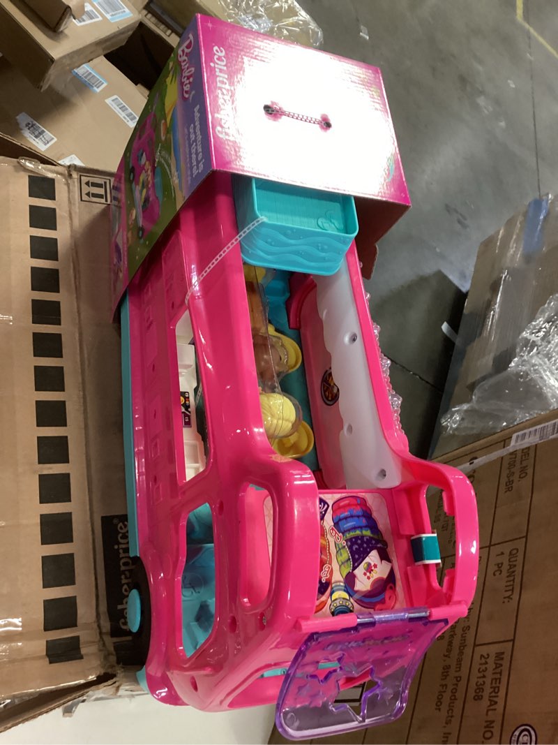 Condition photo showing New/Like New for Fisher-Price Little People Toddler Toy Barbie Dreamcamper RV Playset with Music Lights & Figures for Pretend Play Kids Ages 18+ Months