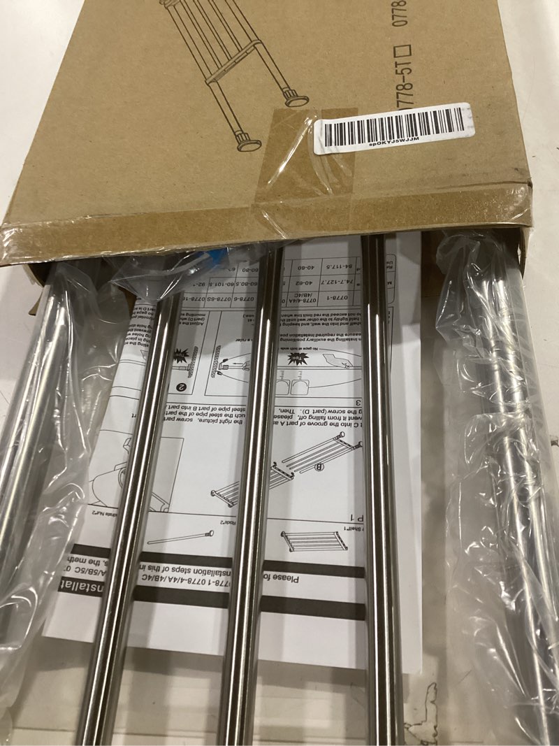 Condition photo showing Good Condition for Hershii Expandable Shelf Rod Closet System 5-Bar Telescopic Heavy Duty Clothes Hanger Adjustable DIY Storage Organizer Shoe Rack 19.68 - 31.49 inches Ivory