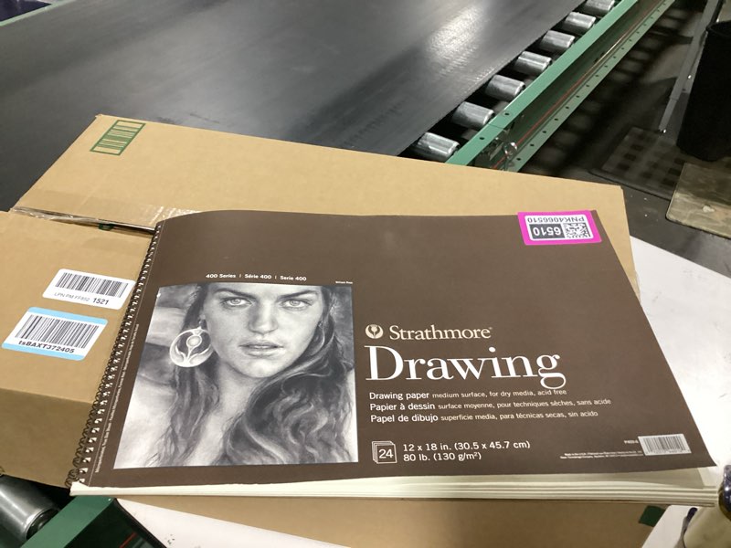 Condition photo showing As Is for Strathmore (400-6 400 Series Drawing, Medium Surface, 12"x18", 24 Sheets , White Cream 12x18