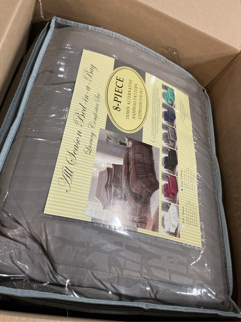 Condition photo showing Good Condition for 100% viscose made from bamboo comforter for hot sleepers- breathable cooling silky soft duvet insert king size-with 8 corner tabs- all season comforter (102x90 inches, grey) all seasons-grey king?102x90?