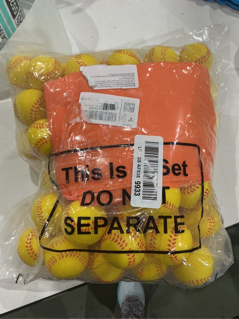 Condition photo showing As Is for hydren 72 pack mini softball stress ball foam sports balls softball party favors small baseball stress ball for school carnival sport party decorations birthday (4cm) 4cm 70