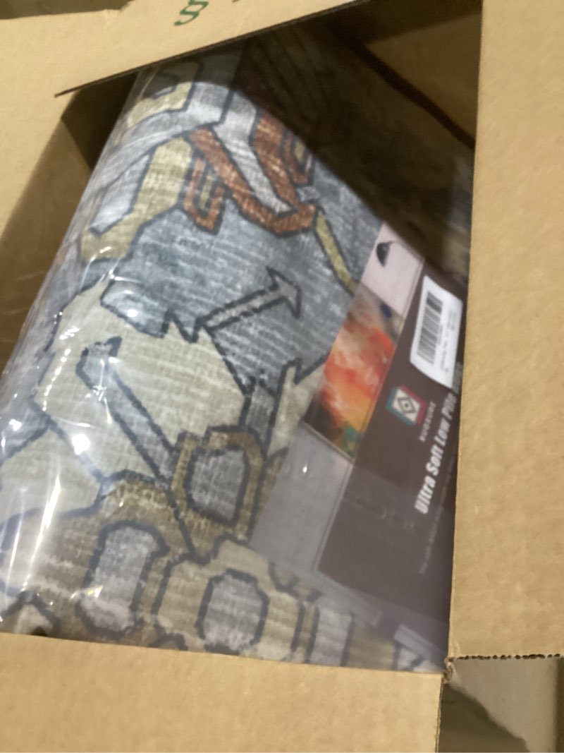 Condition photo showing New/Like New for RUGSURE Washable Area Rugs - Perfect for Living Room, Bedroom, Kids Room, Nursery - Stain & Water Resistant Non-Slip, Pet & Child Friendly, Vintage Tribal Area Rugs (Turmeric and Grey, 8' x 10') Turmeric and Grey 8' x 10' (Rectangular)