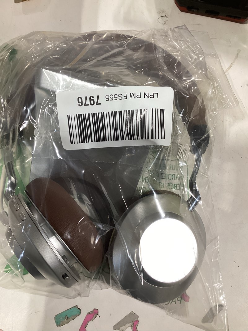 Condition photo showing Good Condition for Wireless Headset with Mic for Work, Bluetooth Headset with Noise Cancelling Mic for Clear Calls, Bluetooth V5.3 Headphones with Mic Mute & USB Dongle, Charging Base for PC/Laptop/Phones/Call Center Silver Brown