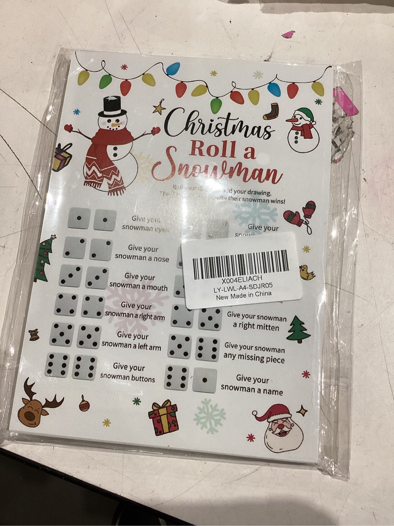 Condition photo showing Good Condition for Roll A Snowman Game, Dice Games for Friends, Christmas Card Game, Christmas Games for Friends Party, Xmas Party Favors Supplies for Xmas Festival Activity, 25 Christmas Game Cards,5