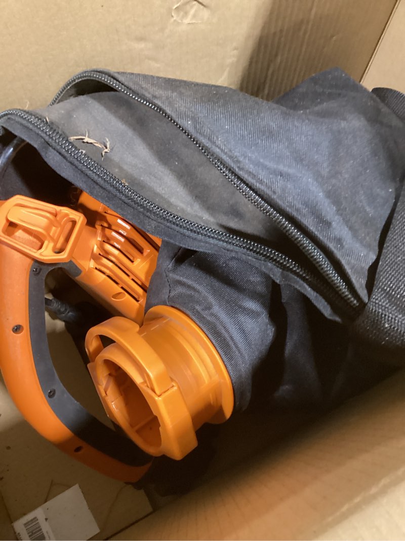 Condition photo showing As Is for WORX Trivac 3 in 1 Electric Leaf Blower for Lawn Care, Leaf Vacuum with 350 CFM & 210 MPH, Leaf Mulcher with Metal Impeller, Reusable Bag Included, WG505.2 350CFM w/LeafPro Collection System