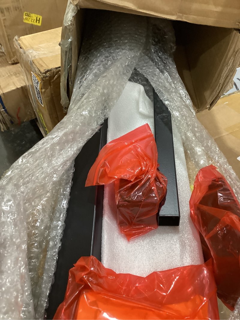 Condition photo showing Good Condition for vivosun outdoor handrail, 5 step stair handrail, 69" x 36" fits 1 to 5 steps, wrought mattle iron stair railing with curved end and balusters for concrete step, porch steps, one-step assembly, black black 5 steps curved end with balusters
