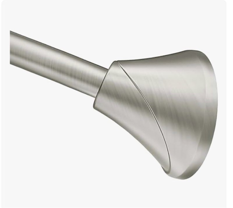 Moen Curved Adjustable Spring Tension No Drill Shower Curtain Rod for Bathroom, Chrome Finish, CSR2172CH Chrome Curtain Rod