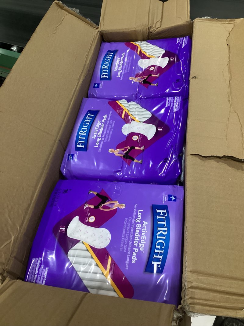 Condition photo showing Good Condition for medline fitright long bladder pads, incontinence & postpartum protection, moderate absorbency, long, 144 count 2-moderate