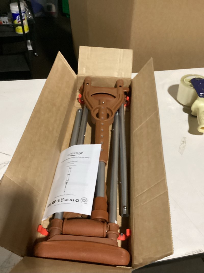 Condition photo showing As Is for Adjustable & Shock-Absorbing Crutch with Dual Height Adjustment, Under Arm Crutches for Adults & Kids 4'3" to 6'3"?Ergonomic Handle & Durable Rubber Tip for Maximum Comfort and Support